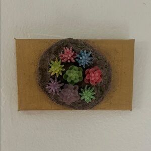 Mini Handmade Mini Succulent Wall Art - Multicolor